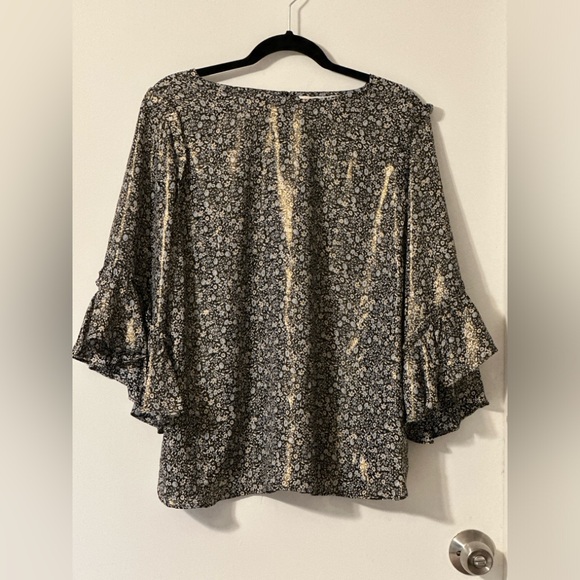 LC Lauren Conrad Business Floral Flutter-Lustrous Sleeve Top Plus Size XXL (20) - Picture 2 of 8
